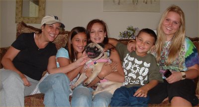 Abigail with her new family