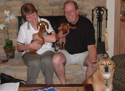 Lilly (with Ace) and Ned (with Punkin and SweatPea)